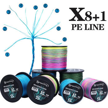 Sougayilang 300M 500M 1000M 6 χρώματα Strong PE Fishing Line 8+X Strands Braided Fishing Line Multifilament Durable Fishing Line