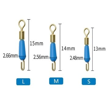 100 бр./лот Риболовни вирбели Snap Rolling Connector Line clip Ring 8 Word Ring Fast Fast Link Аксесоари за риболовни принадлежности