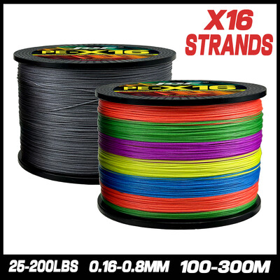 JOF 16 Strands Braided Anti-Bite Fishing Line 100M 300M Multifilament Japanese Braided Wire Carp Fishing Accessories PE Line