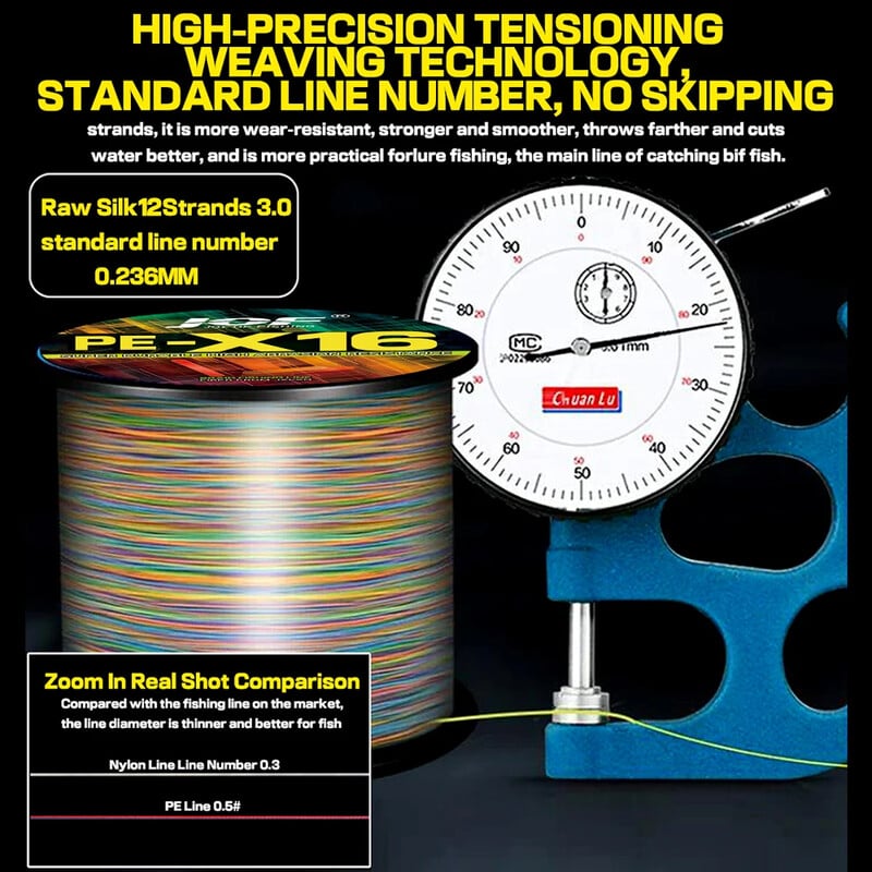 JOF 16 niti pletena struna za pecanje protiv griza 100M 300M višestruka japanska pletena žica Pribor za pecanje šarana PE struna