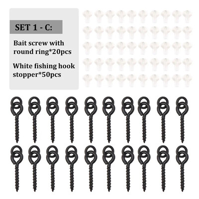 70 komada Dodaci za pecanje šarana Udica za pecanje Mamac Vijak Čep gumena perla za Ronnie Spinner Rig boile za zaustavljanje pribora za ribu