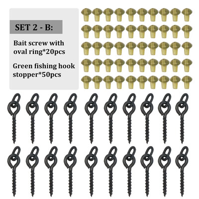 70 komada Dodaci za pecanje šarana Udica za pecanje Mamac Vijak Čep gumena perla za Ronnie Spinner Rig boile za zaustavljanje pribora za ribu