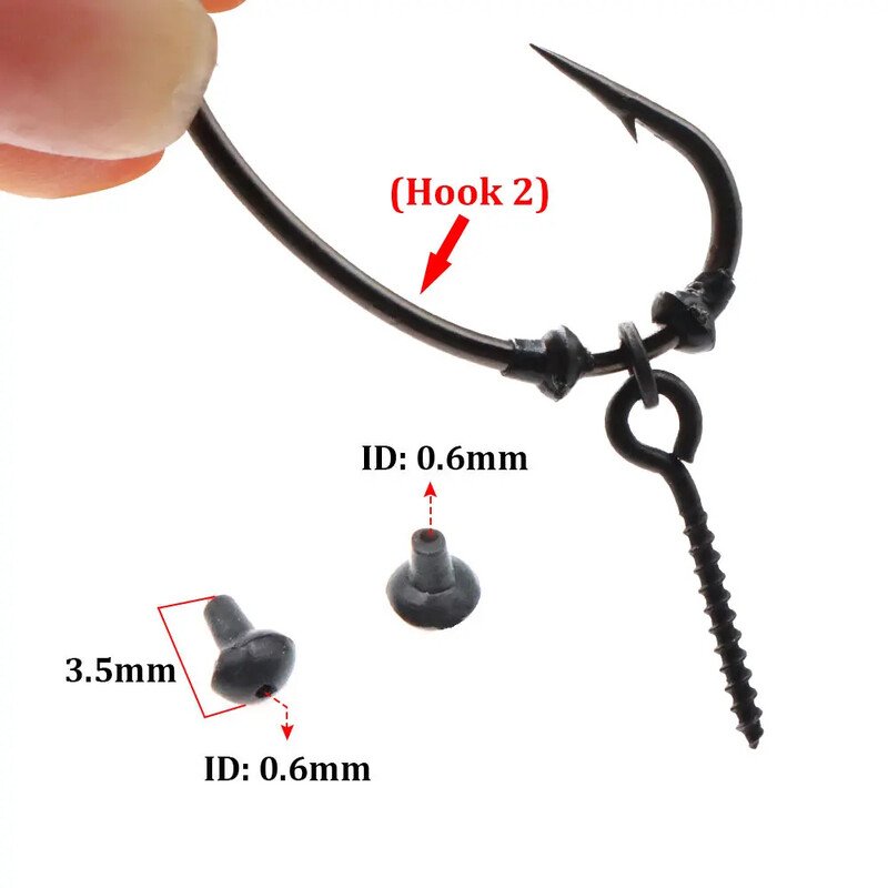 70 komada Dodaci za pecanje šarana Udica za pecanje Mamac Vijak Čep gumena perla za Ronnie Spinner Rig boile za zaustavljanje pribora za ribu