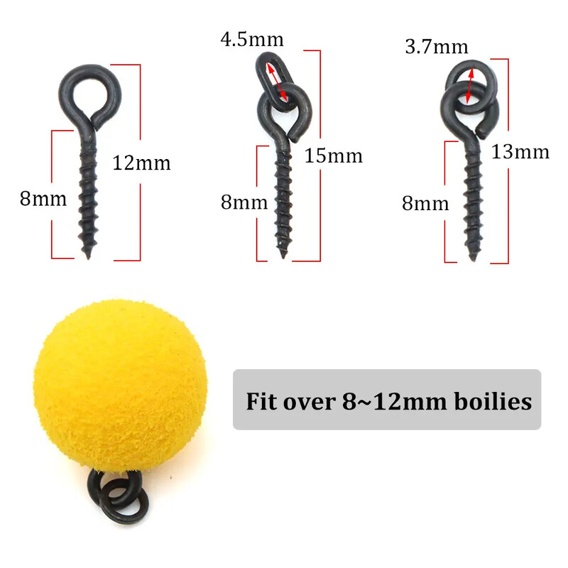 70 komada Dodaci za pecanje šarana Udica za pecanje Mamac Vijak Čep gumena perla za Ronnie Spinner Rig boile za zaustavljanje pribora za ribu