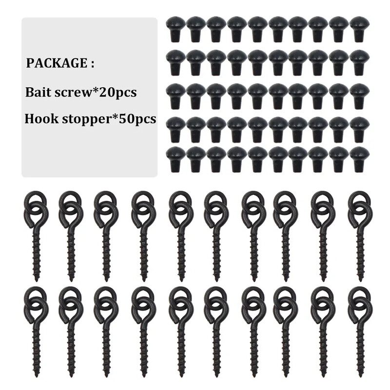 70 komada Dodaci za pecanje šarana Udica za pecanje Mamac Vijak Čep gumena perla za Ronnie Spinner Rig boile za zaustavljanje pribora za ribu