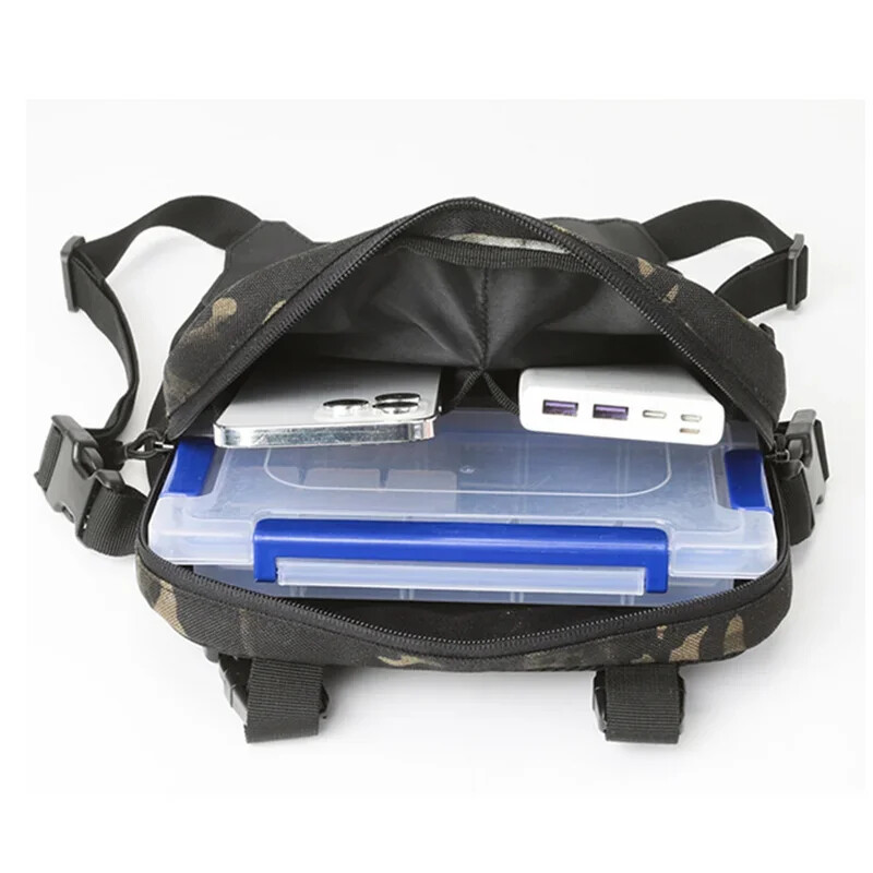 Žvejybos krūtinės krepšys Vyriški taktiniai krepšiai vandeniui atsparūs Molle nailoniniai laipiojimo kempingų kupriniai lauke Kelioninė liemenė kuprinė Fanny Pack