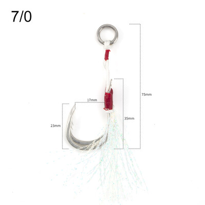 Hunthouse Barbed Double Slow Jig Udice za ribolov Stinger Assist 7/0 9/0 11/0 High Carbon With Rope Saltwater GT Pribor za morsku ribu