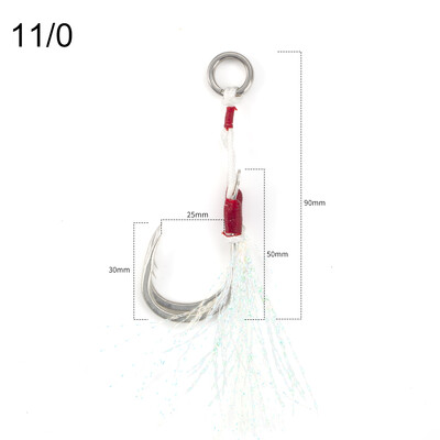 Hunthouse Barbed Double Slow Jig Udice za ribolov Stinger Assist 7/0 9/0 11/0 High Carbon With Rope Saltwater GT Pribor za morsku ribu