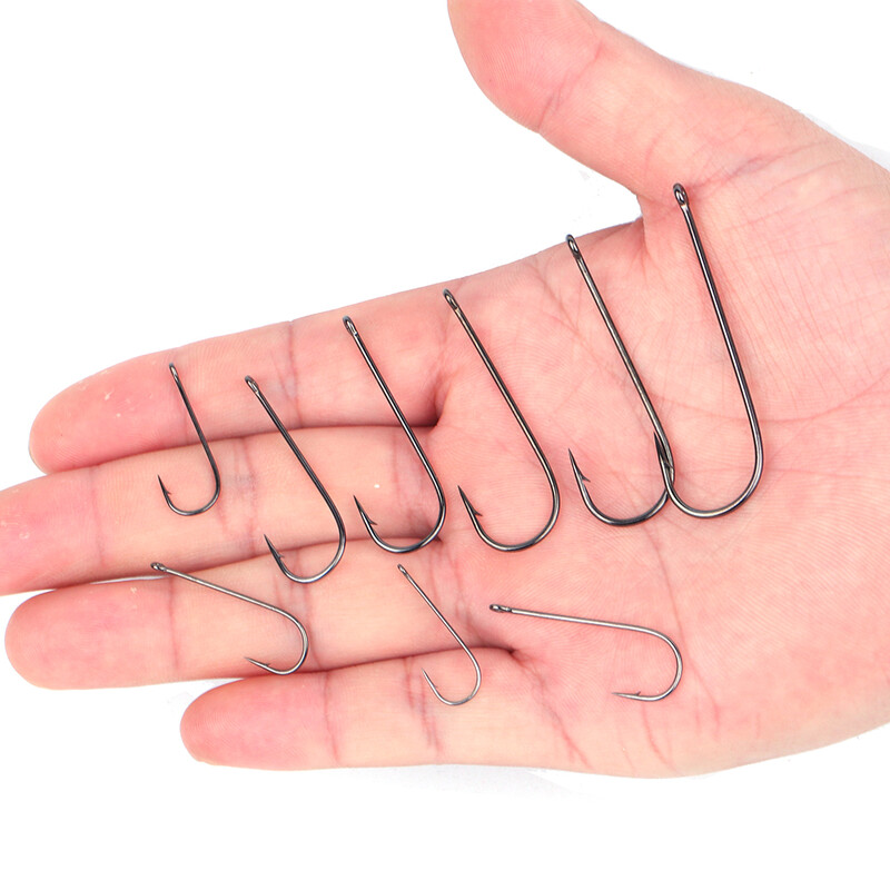 ICERIO 50 KOM Duga drška Aberdeen ribolov udica Slatkovodni slatkovodni ribolov živi mamac Sabiki oprema Bass Trout Fly Hook