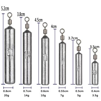 Βάρος Drop Shot 5 ΤΕΜ/Παρτίδα Fishing Sinker 3,5 g 5g 7g 10g 14g 20g Tube Bullet Quick Rod Plumb Pendant Lead Swivel Dropshot Weights