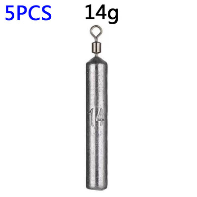 Drop Shot Weight 5PCS/Lot Ribolov Sudak 3.5g 5g 7g 10g 14g 20g Tube Bullet Quick Štap Plumb Visic Olovo Okretni Dropshot Utezi