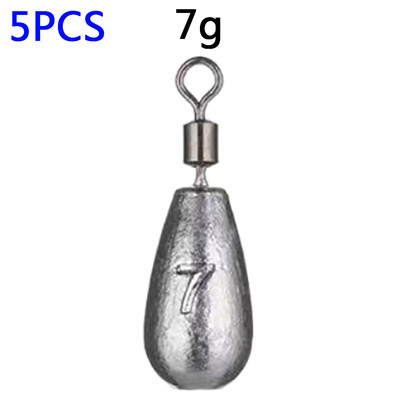 Drop Shot Weight 5PCS/Lot Ribolov Sudak 3.5g 5g 7g 10g 14g 20g Tube Bullet Quick Štap Plumb Visic Olovo Okretni Dropshot Utezi