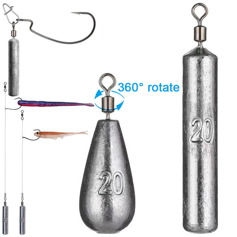 Drop Shot Weight 5PCS/Lot Ribolov Sudak 3.5g 5g 7g 10g 14g 20g Tube Bullet Quick Štap Plumb Visic Olovo Okretni Dropshot Utezi