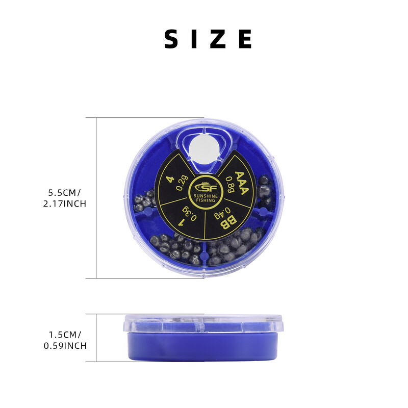 SF 0,2 g-0,8 g Micro Split Shot Lead Sinker Combo Odvojivi Fly Fishing Olova za pecanje na ledu Sinkeri Utezi za pecanje