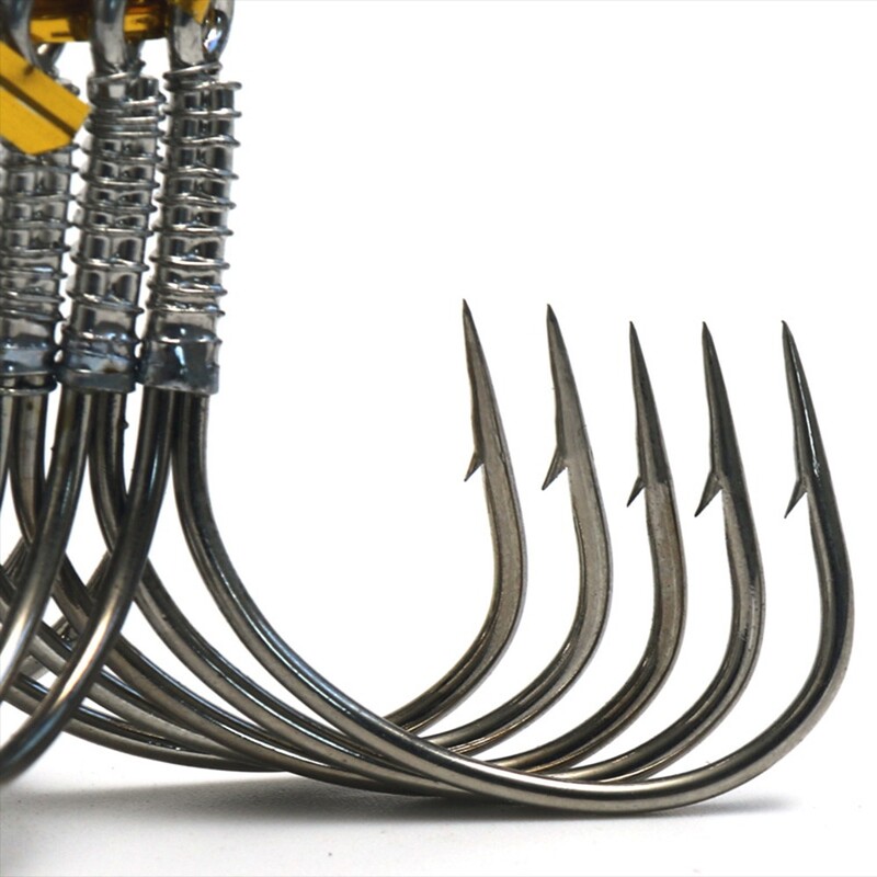 5 ks nabrúsených silných veľkých rybárskych trojitých háčikov s ostňami, rybárskych náčinia, náradia z vysoko uhlíkovej ocele, rybárske trojité kotviace háčiky