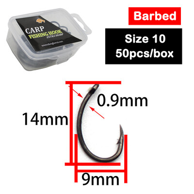 50 τεμάχια PTFE επίστρωση υψηλής περιεκτικότητας σε άνθρακα από ανοξείδωτο ατσάλι Αγκαθωτά άγκιστρα χωρίς ραβδώσεις Carp Fishing Hooks Συσκευασία με λιανική αρχική συσκευασία 2 4 6 8