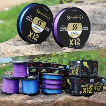 Sougayilang Super Strong 12 Strands Braided Fishing Line X12 PE Line 350M 550M Multifilament Resistant Abrasion Fishing Line