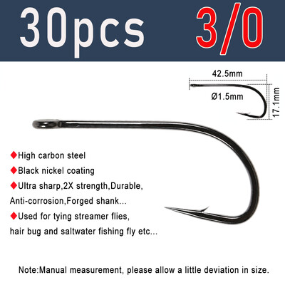 Vampfly 2X Stength Stinger Fishhook Fly Fishing Hook Streamer Flies Vezanje za štuku, brancina, pastrve Slatkovodni ribolov u slanoj vodi