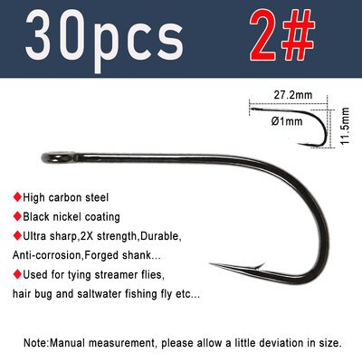 Vampfly 2X Stength Stinger Fishhook Fly Fishing Hook Streamer Flies Vezanje za štuku, brancina, pastrve Slatkovodni ribolov u slanoj vodi