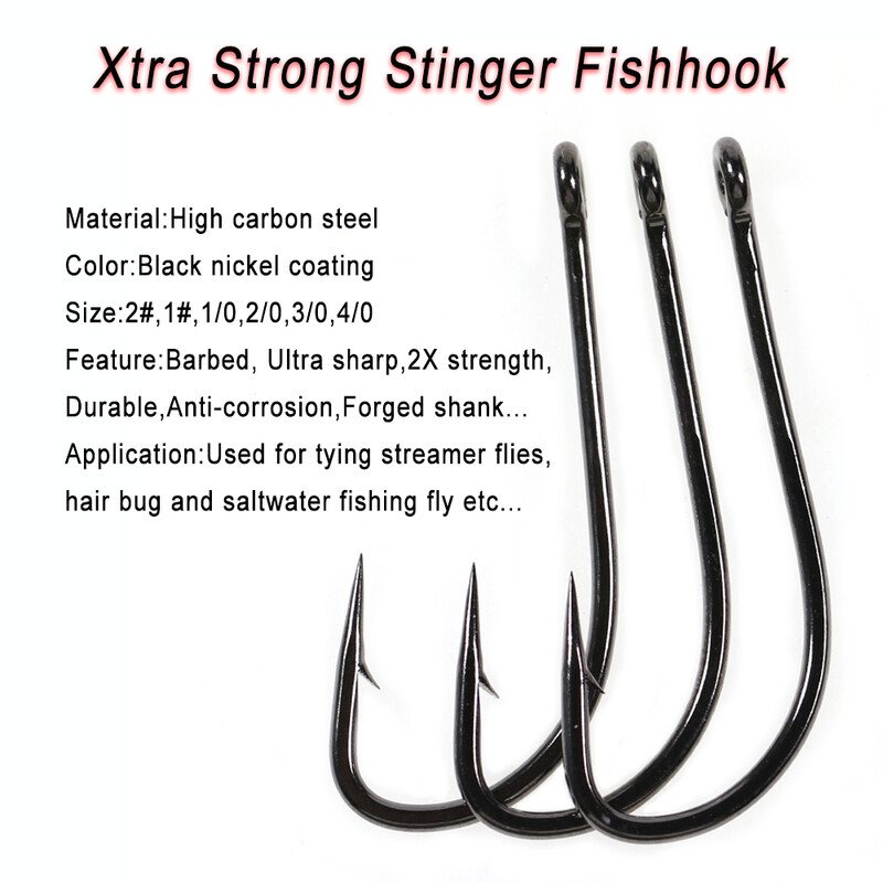 Vampfly 2X Stength Stinger Fishhook Fly Fishing Hook Streamer Flies Vezanje za štuku, brancina, pastrve Slatkovodni ribolov u slanoj vodi