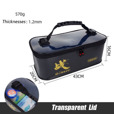 Geantă de pescuit Carcasă EVA Capac transparent multifuncțional Cutie de depozitare pentru pescuit Cutie impermeabilă pentru pescuit la crap în aer liber Organizator pentru pește