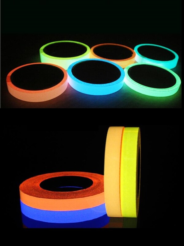 Samolepiaca fluorescenčná nočná nálepka, svietiaca v tme, bezpečnostná, bytová dekorácia, výstražná lepiaca páska