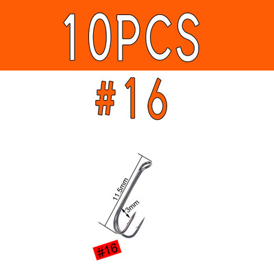 Wifreo 10 ks dlhý dvojitý rybársky háčik z uhlíkovej ocele s kľukou z ostnatého jigového háčika na jigové viazanie mušiek, mäkké rybárske náčinie, rybárske potreby