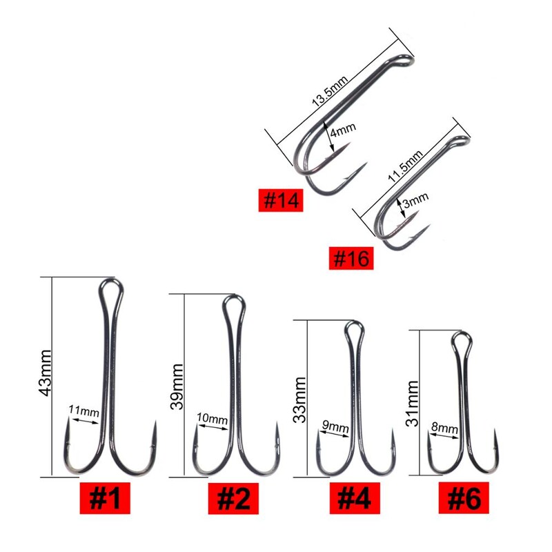 Wifreo 10 ks dlhý dvojitý rybársky háčik z uhlíkovej ocele s kľukou z ostnatého jigového háčika na jigové viazanie mušiek, mäkké rybárske náčinie, rybárske potreby