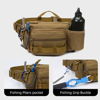 Τσάντα στήθους ψαρέματος Tactical Fanny Pack EDC Fishing Lure Bag υπαίθρια αθλητικά Κάμπινγκ Πεζοπορία Αναρρίχηση Κυνήγι Τσάντα μέσης Rig Pouch