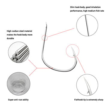 30 τμχ 2/0 3/0 Σούπερ ελαφρύ άγκιστρα ψαρέματος λούτσων Slow Jigging Slim Jig Fish Hook Fishhook Αξεσουάρ θαλάσσιου ψαρέματος