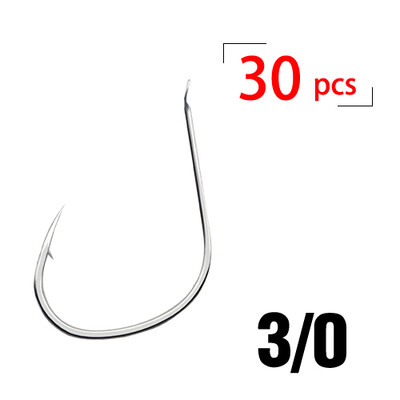 30 komada 2/0 3/0 Super lagane udice za ribolov štuke Slow Jigging Slim Jig Udica Udica Pribor za morski ribolov