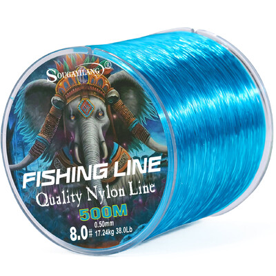 Linie de pescuit din nailon Sougayilang 500 m, glisare maximă de 7-38 lb, linie de pescuit super mai puternică, acoperire cu monofilament japonez Pescuit la crap Pesca