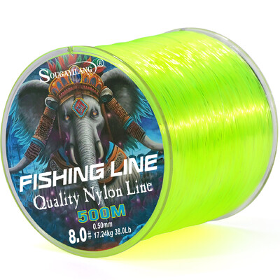 Linie de pescuit din nailon Sougayilang 500 m, glisare maximă de 7-38 lb, linie de pescuit super mai puternică, acoperire cu monofilament japonez Pescuit la crap Pesca