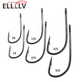 Elllv 20/50pcs 2X Strength Inline Stinger Hook Saltwater Fishing Sabiki Rigs Big Streamer Flies Tiing Hook #2 #4 #1/0 #2/0 #4/0