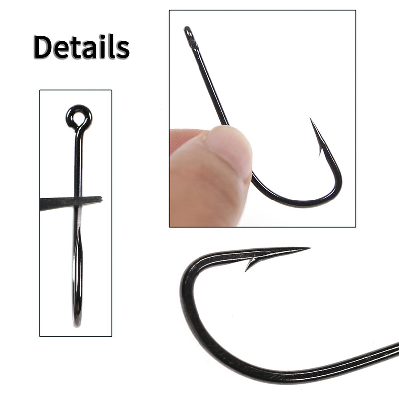 Elllv 20/50pcs 2X Strength Inline Stinger Hook Saltwater Fishing Sabiki Rigs Big Streamer Flies Tiing Hook #2 #4 #1/0 #2/0 #4/0