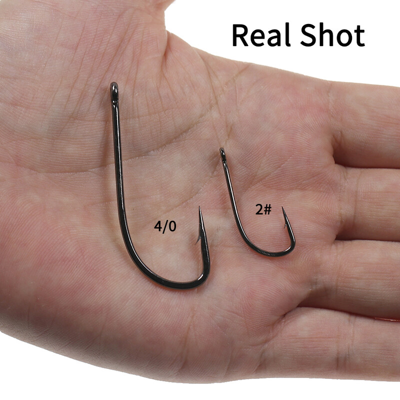 Elllv 20/50pcs 2X Strength Inline Stinger Hook Saltwater Fishing Sabiki Rigs Big Streamer Flies Tiing Hook #2 #4 #1/0 #2/0 #4/0