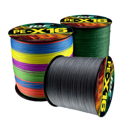 JOF 16X Strands Braided Carp Fly Fishing Line Saltwater 100m 300m Πολυνηματικό PE Wire for Sea Fishing 11,3KG-91KG 0,16-0,80mm