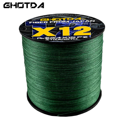 GHOTDA New X12 X8 X4 Super Strong 12 Strands 4 8 Braided Fishing Line 300M 500M Multifilament PE Line Saltwater Fishing Fishing