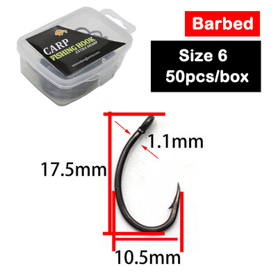 50 komada šaranskih udica bez bodljikavih udica, širokih otvora, veličina 2/4/6/8 PTFE premaz, pribor za pecanje od nehrđajućeg čelika s visokim udjelom ugljika