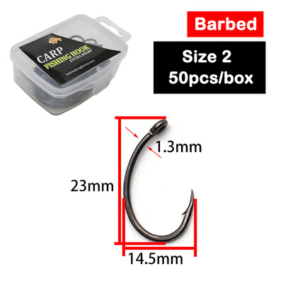 50 komada šaranskih udica bez bodljikavih udica, širokih otvora, veličina 2/4/6/8 PTFE premaz, pribor za pecanje od nehrđajućeg čelika s visokim udjelom ugljika