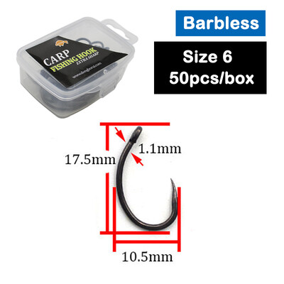 50 komada šaranskih udica bez bodljikavih udica, širokih otvora, veličina 2/4/6/8 PTFE premaz, pribor za pecanje od nehrđajućeg čelika s visokim udjelom ugljika