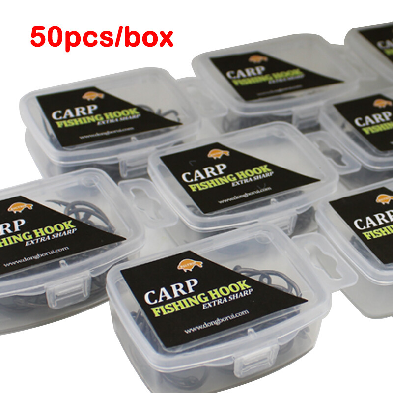 50 komada šaranskih udica bez bodljikavih udica, širokih otvora, veličina 2/4/6/8 PTFE premaz, pribor za pecanje od nehrđajućeg čelika s visokim udjelom ugljika