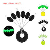 60 komada 10 kompleta SML XL Big Line Stop Space Grah pribor za pecanje Sea Carp Fly Fishing mamac alat Plutak Som Okrugla lopta na plovak