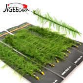 JIGEECARP 2 pribora/lot Realistični pribor za pecanje šarana na travu, set struna za slatkovodni ribolov s klasičnom udicom za šarana, veličina #2 #4 #6 #8