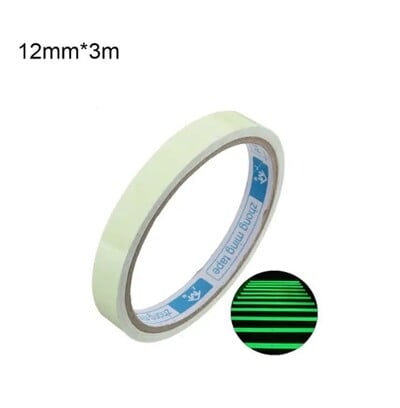 Pašlīmējoša zaļa gaismas lente mirdz tumsā Uzlīmes Stage Dekoratīvās fluorescējošās lentes Brīdinājuma uzlīmes Makšķerēšanas rīks
