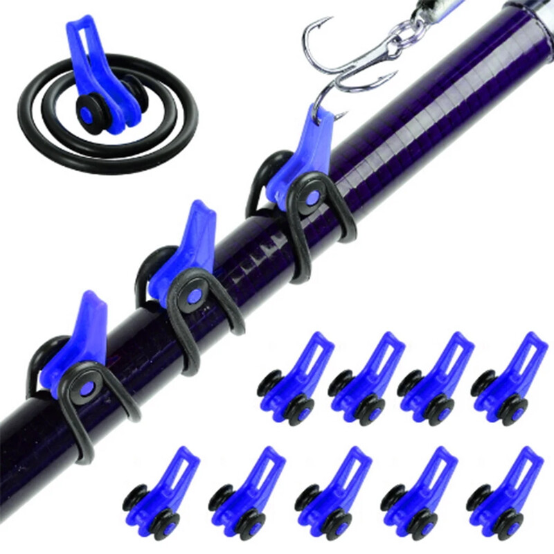 10 komplekts/soma, makšķerēšanas āķa turētāja turētājs Makšķeres stieņa piederumi Makšķeres āķa droša ierīce āra zivju ēsmas drošības turētājs