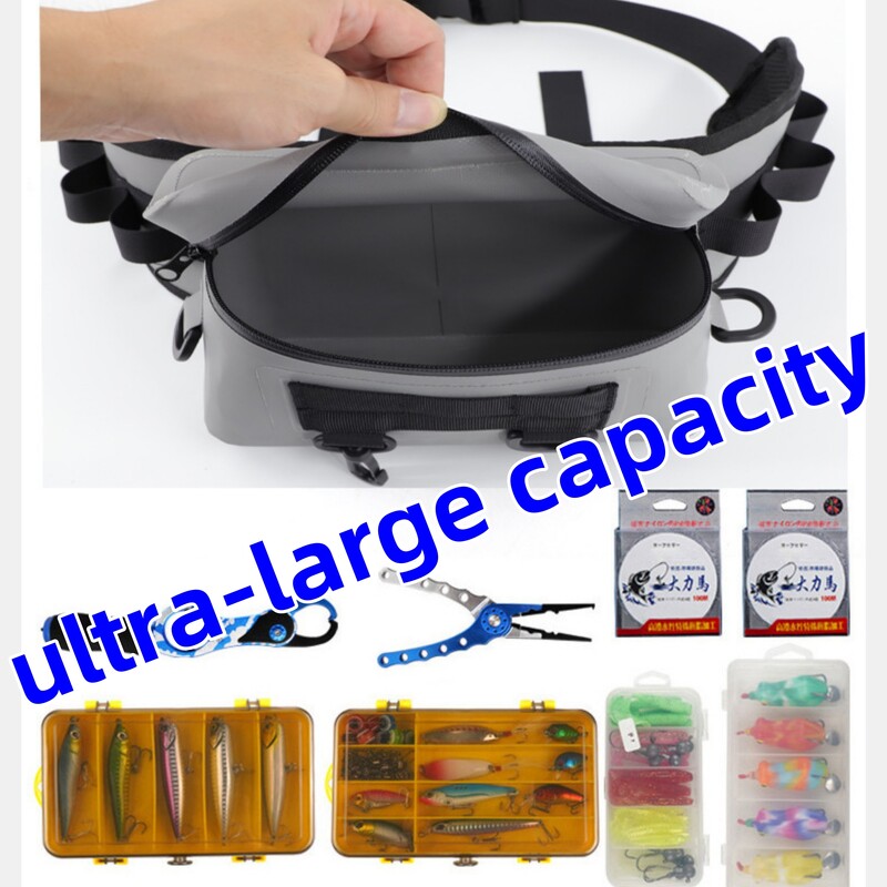 Torba oko struka za ribolov na otvorenom, cestovna torba velikog kapaciteta, višenamjenska vodootporna torba za ribolovnu opremu, prijenosna lagana torba za ribolov