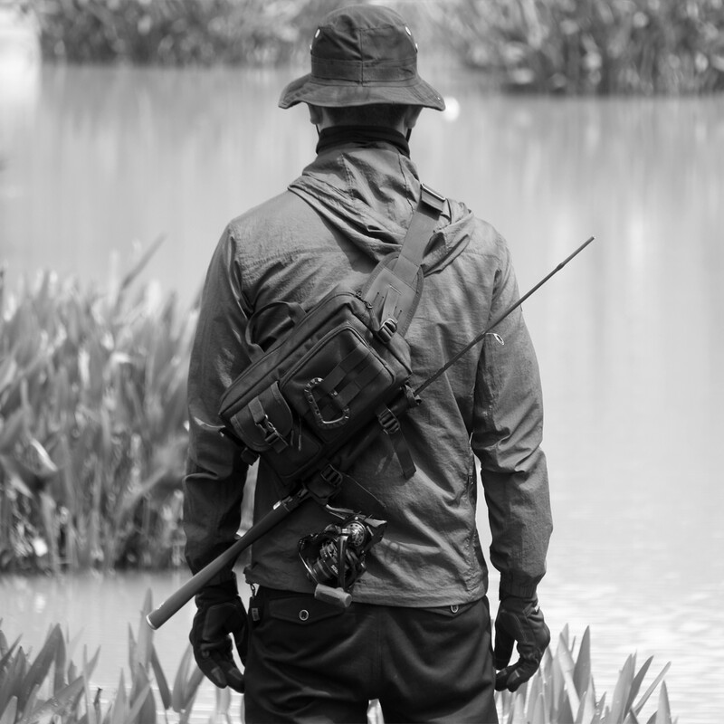 Vodootporna torba za pecanje Remen preko tijela Ruksak za ribolov s držačem za štap Kutija za pohranu na otvorenom Kompaktna torba za varalice