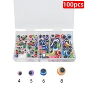 100 komada Perle za blokiranje ribljeg oka od tvrde smole, perle za blokiranje simuliranog mamca za riblje oko