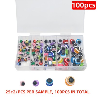 100 komada Perle za blokiranje ribljeg oka od tvrde smole, perle za blokiranje simuliranog mamca za riblje oko